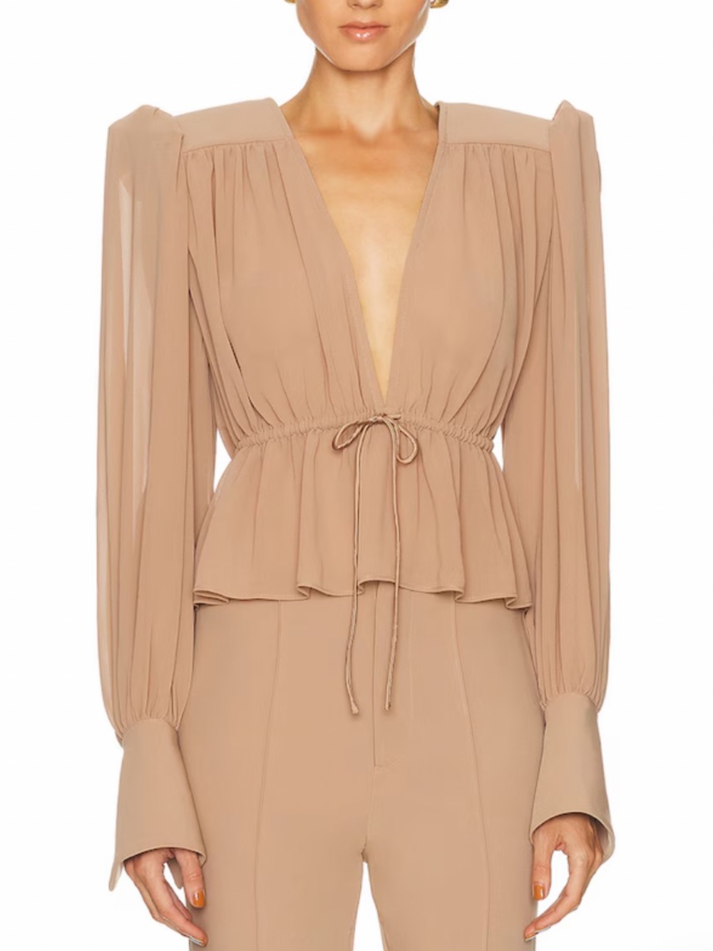 Camila Coelho Amada Top in Taupe